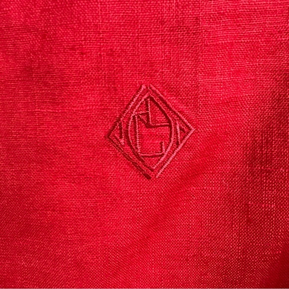 Lauren Ralph Lauren Red Linen Tunic Jacket Oversized Shirt Button Front Women 1X - Picture 2 of 8
